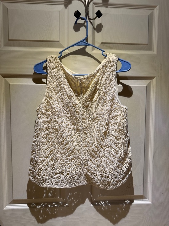 a new day Tops - a new day Crochet Tank Top in Cream